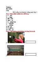 Đề kiểm tra định kì môn Tiếng Anh Lớp 2